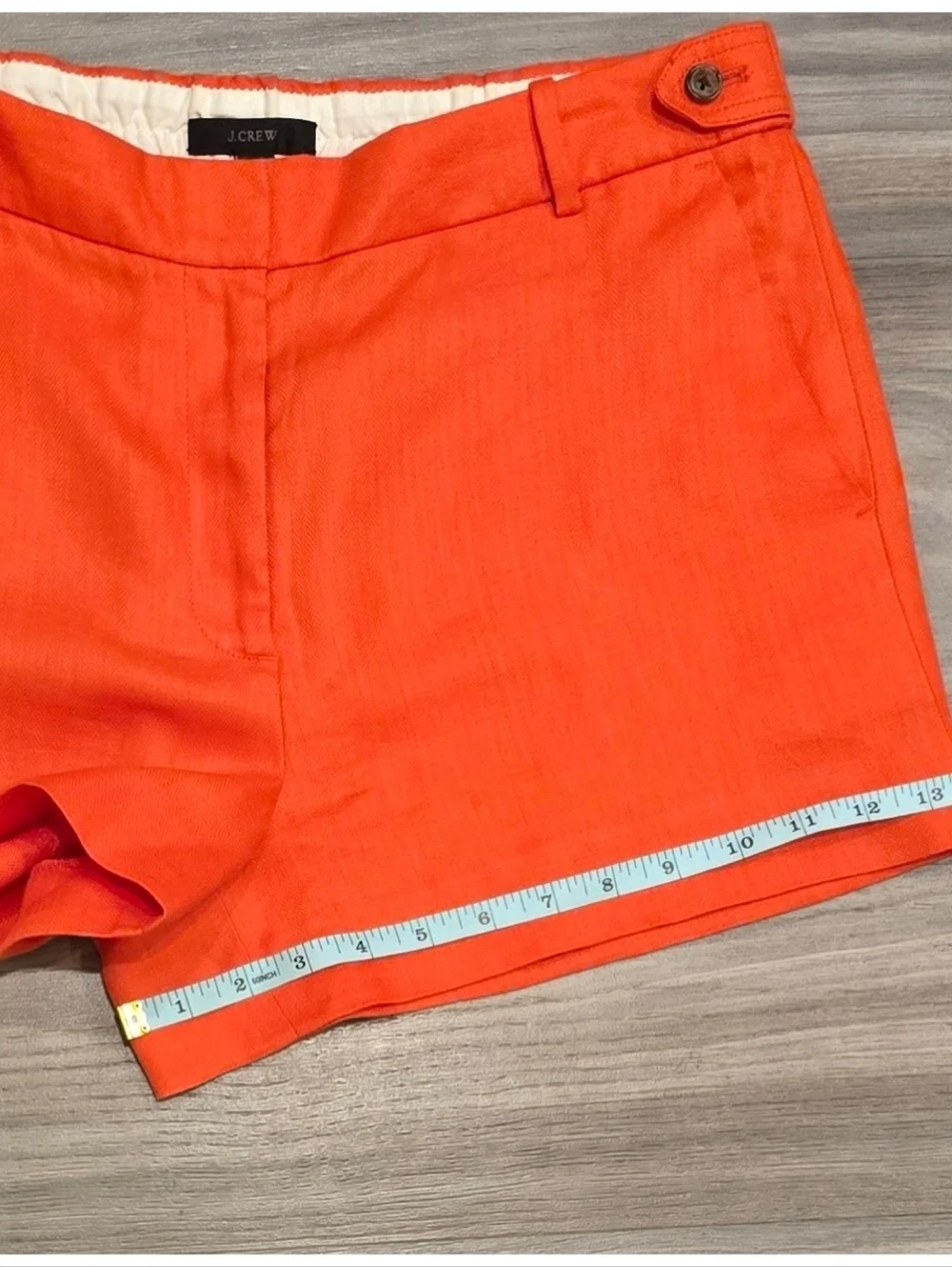 J. Crew Red 100% Linen Shorts Size 8 Tailored Flat Front Casual Summer Shorts